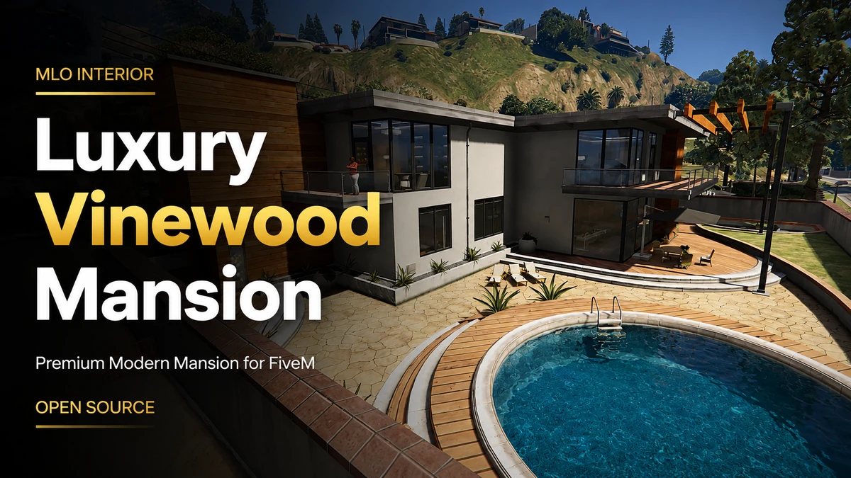 Luxury Vinewood Mansion MLO FiveM | Premium Modern Mansion | Open Source